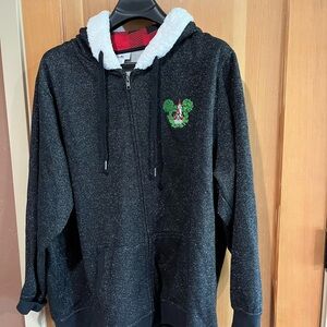 Disney Red and Black Plaid Hoodie with White Lining